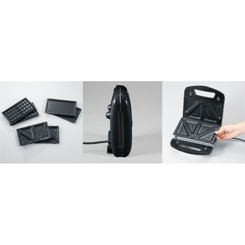 SEVERIN multi sandwich grill SA 2968, black, 3 interchangeable plates